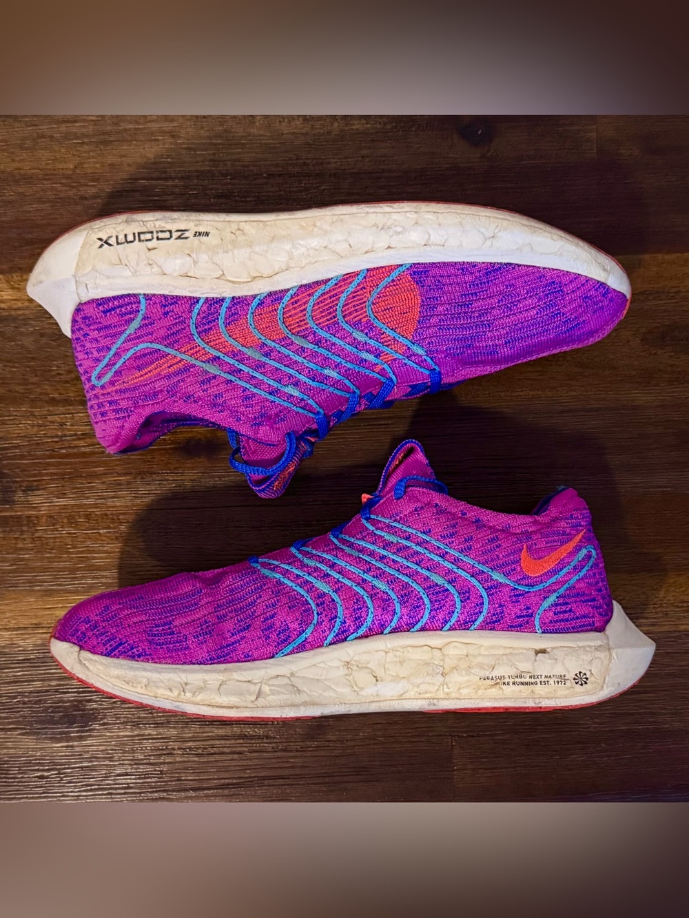 Nike Pegasus Turbo Next Nature - Women Size 11.5 (10M) Flyknit Magenta Swift